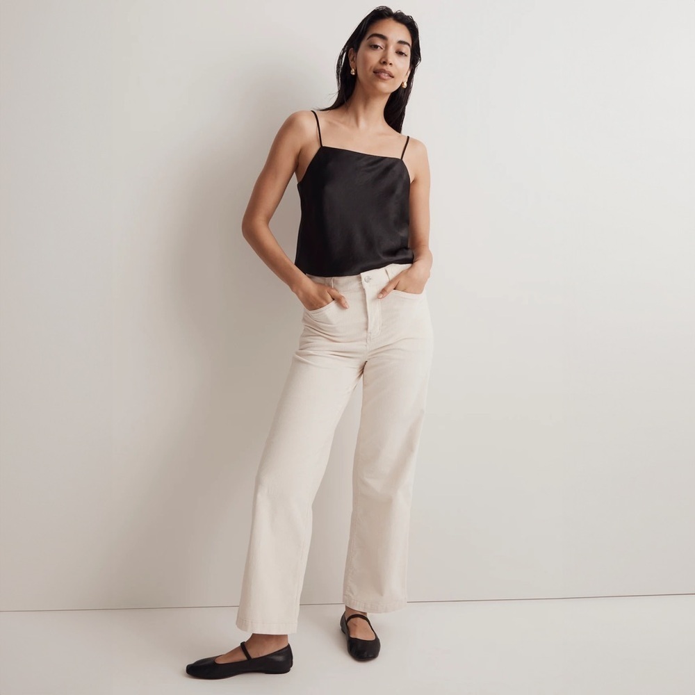 Madewell - Emmett 2.0 Wide-Leg Pants in Corduroy - Antique Cream